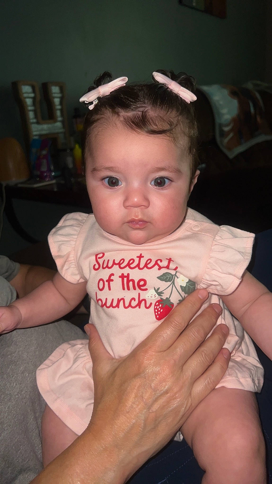 Adalyn joined the competition — help win amazing prizes! baby_toddler_clothing, cheek, child, dress, ear, eye, eyebrow, eyelash, finger, gesture, hair, hand, happy, head, iris, lip, neck, nose, person, skin