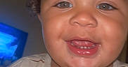 Zaylin is registered to the contest to win money with this photo: toddler, child, smiling, curly_hair, indoor, face, food_stains, shirt, happy, portrait, baby, cute, person, human, head, eyes, mouth, skin, expression, young