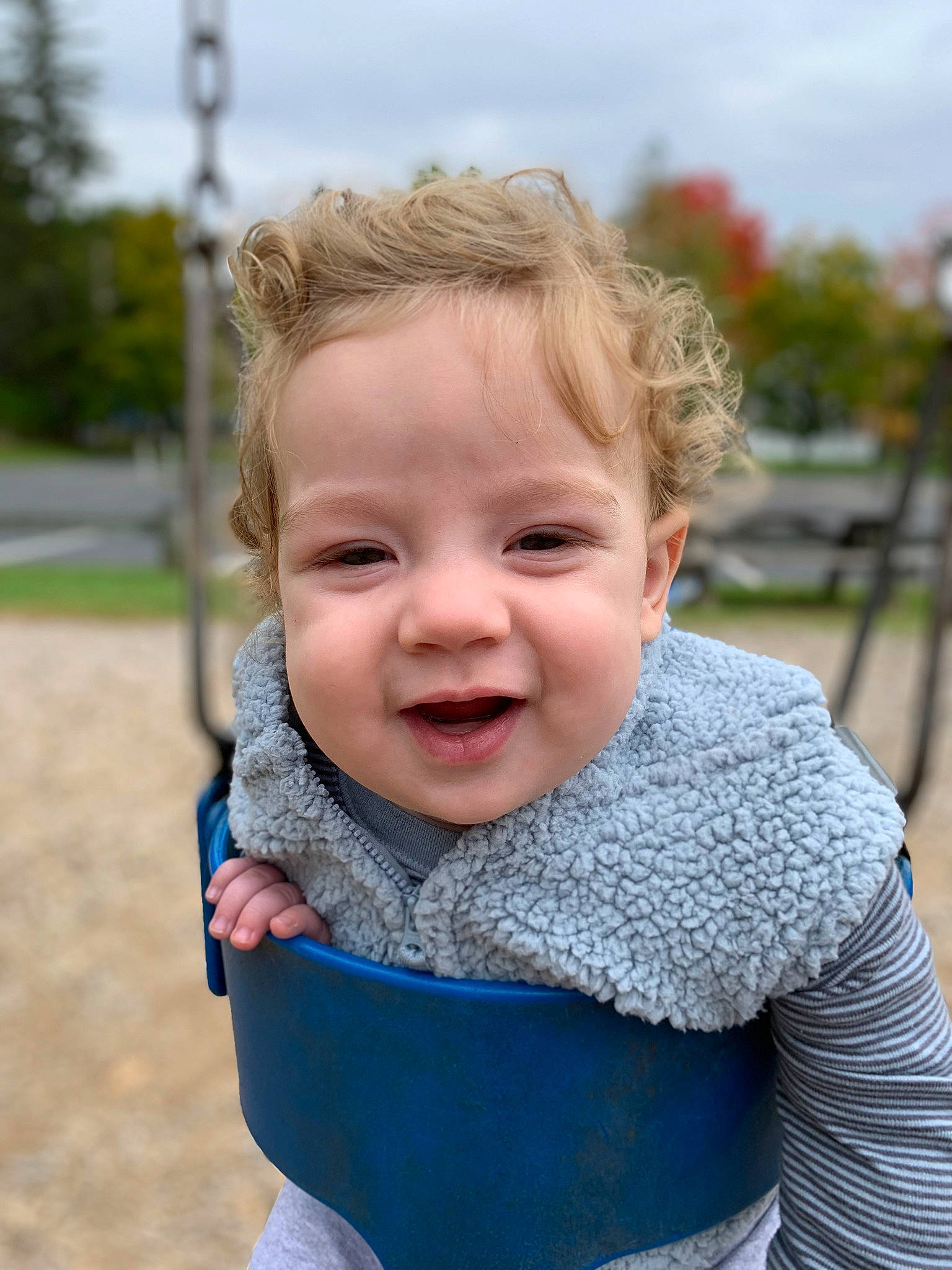 Madden joined the competition — help win amazing prizes! baby, baby_toddler_clothing, child, electric_blue, eye, face, fun, grass, happy, head, iris, leisure, lip, outerwear, person, skin, sky, sleeve, smile, toddler