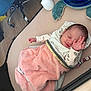 newborn, baby, blanket, sleeping, playpen, toy, hand, face, pink, blue, turtle, night_light, clothing, infant, cozy, cute, child, resting, indoor, peaceful