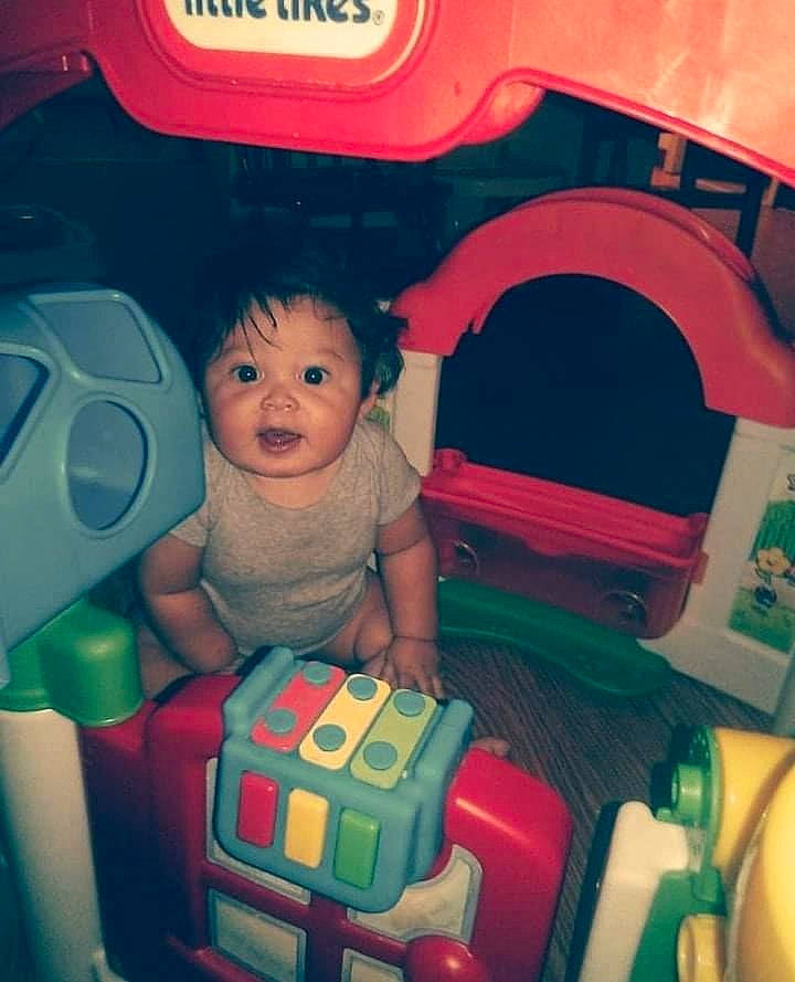 Jaxsyn is registered to the contest to win money with this photo: baby, beauty, child, cloud, cool, face, fun, happy, person, photograph, pink, plastic, play, product, recreation, red, smile, snapshot, t_shirt, toddler