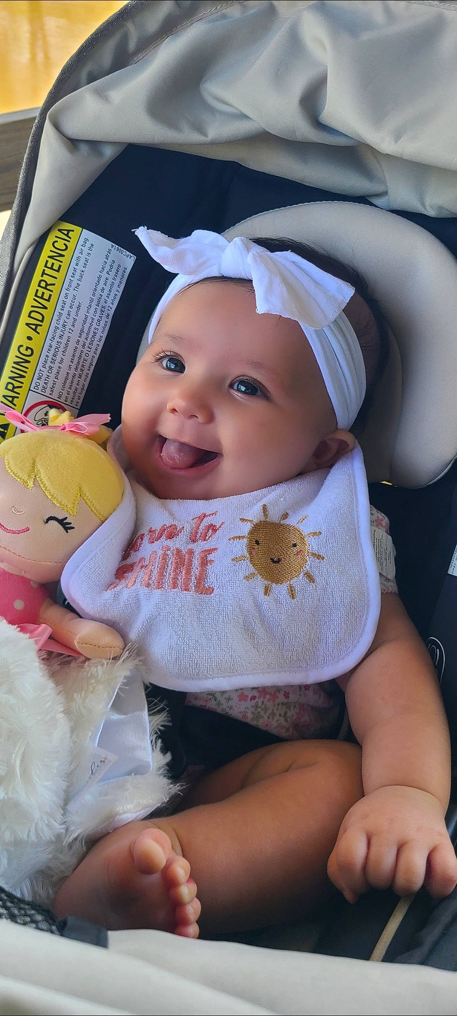 Sophia Eloise is registered to the contest to win money with this photo: baby, baby_carriage, baby_products, baby_toddler_clothing, beauty, cap, cheek, child, fashion_accessory, happy, headgear, headwear, linens, person, pink, product, skin, sleeve, smile, sun_hat