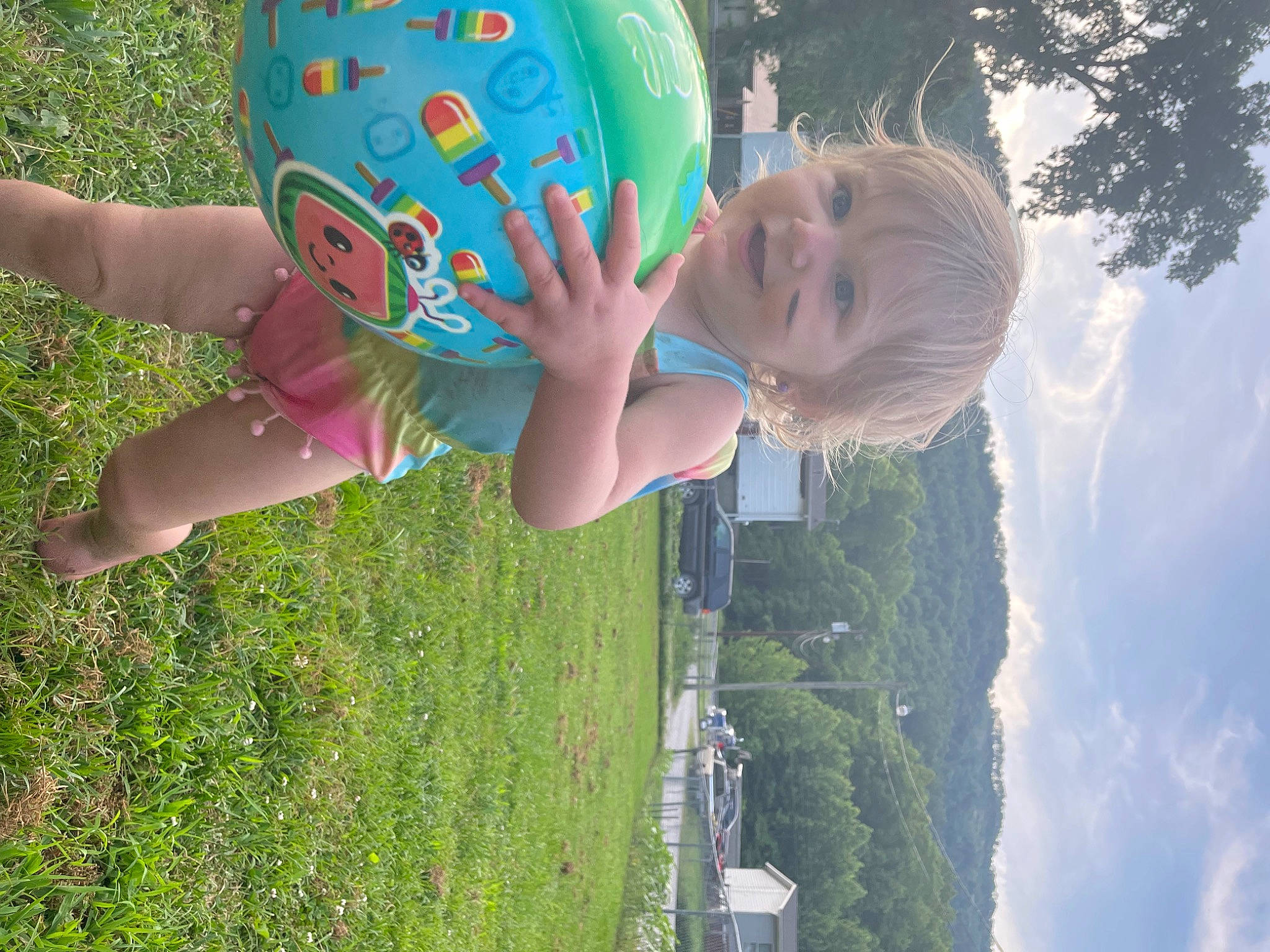 Olivia joined the competition — help win amazing prizes! arm, cloud, fun, grass, green, happy, leaf, leisure, light, nature, people, people_in_nature, person, photograph, plant, sky, summer, sunlight, toddler, tree