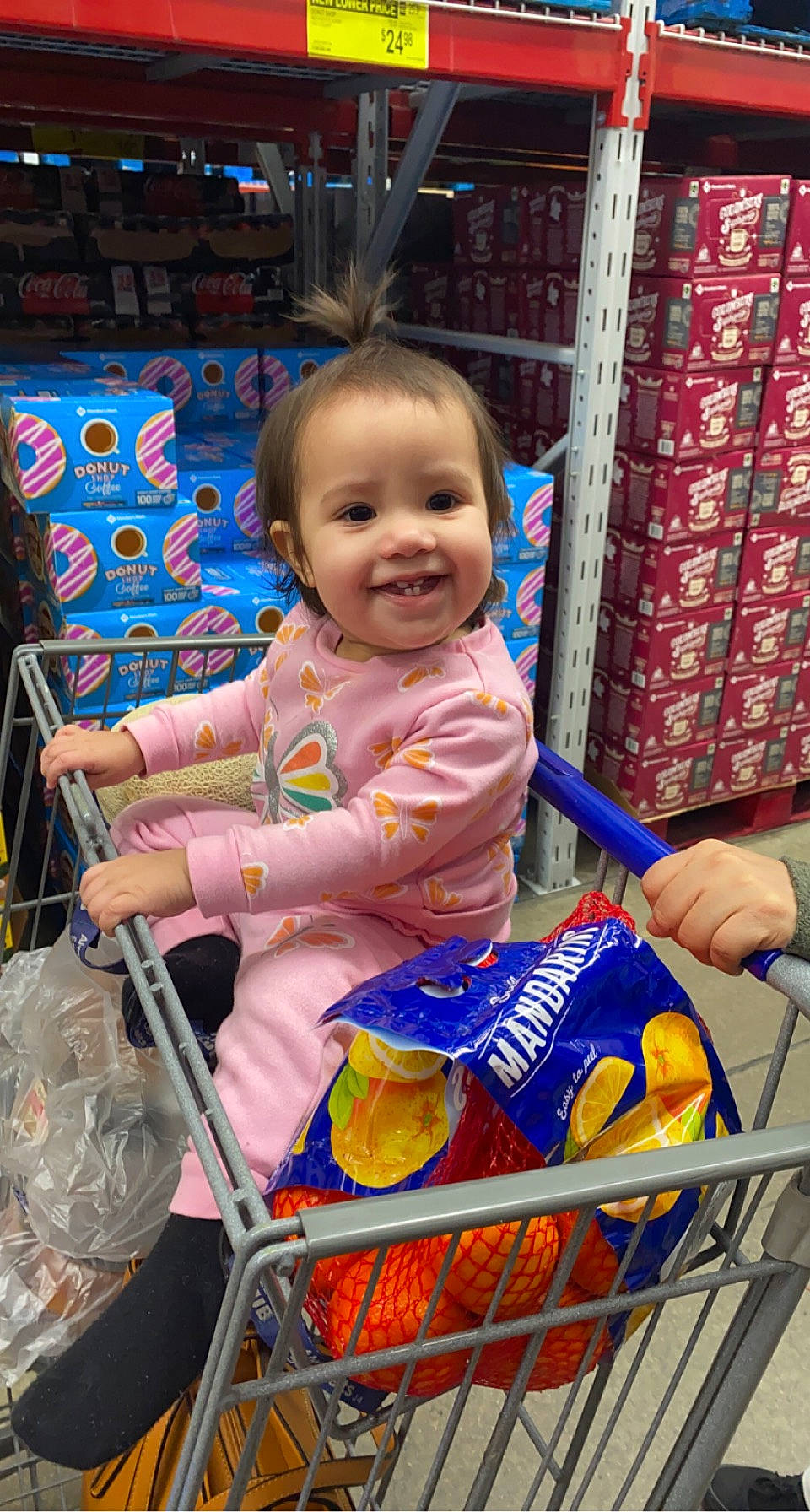 Elena joined the competition — help win amazing prizes! baby, baby_toddler_clothing, cart, cheek, child, electric_blue, facial_expression, fun, hand, joy, leisure, person, play, product, shopping, shopping_cart, skin, smile, snapshot, standing