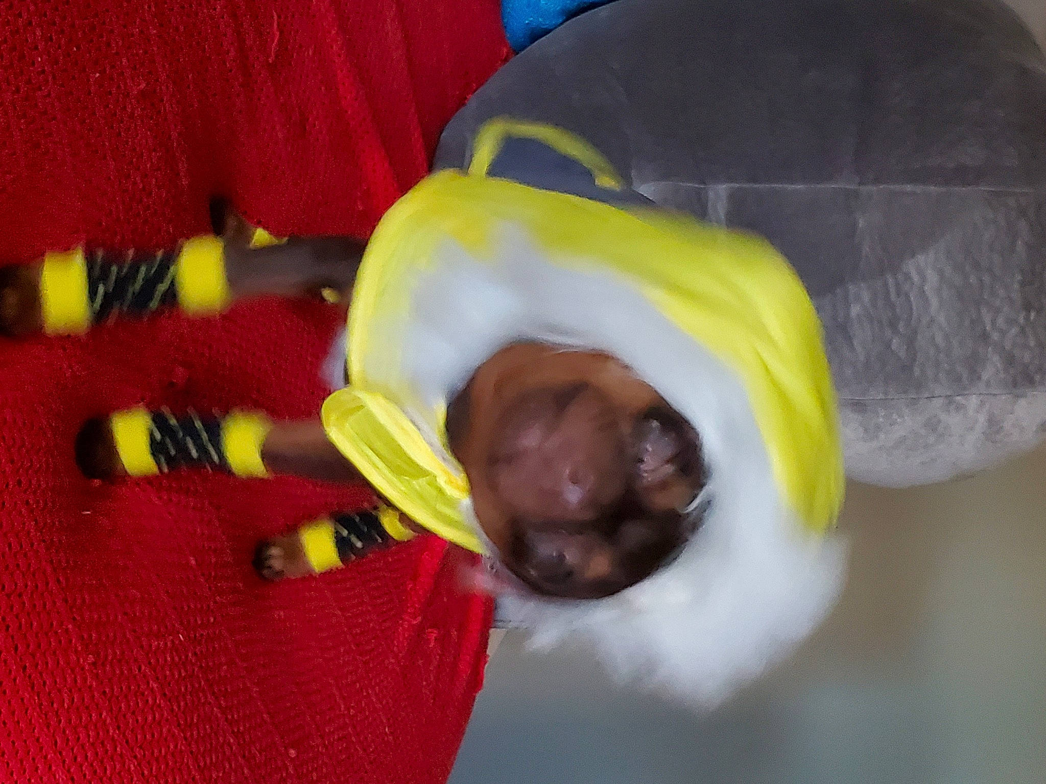 Nela is registered to the contest to win money with this photo: arm, baby_products, child, event, fun, happy, human_body, leisure, linens, magenta, recreation, smile, toy