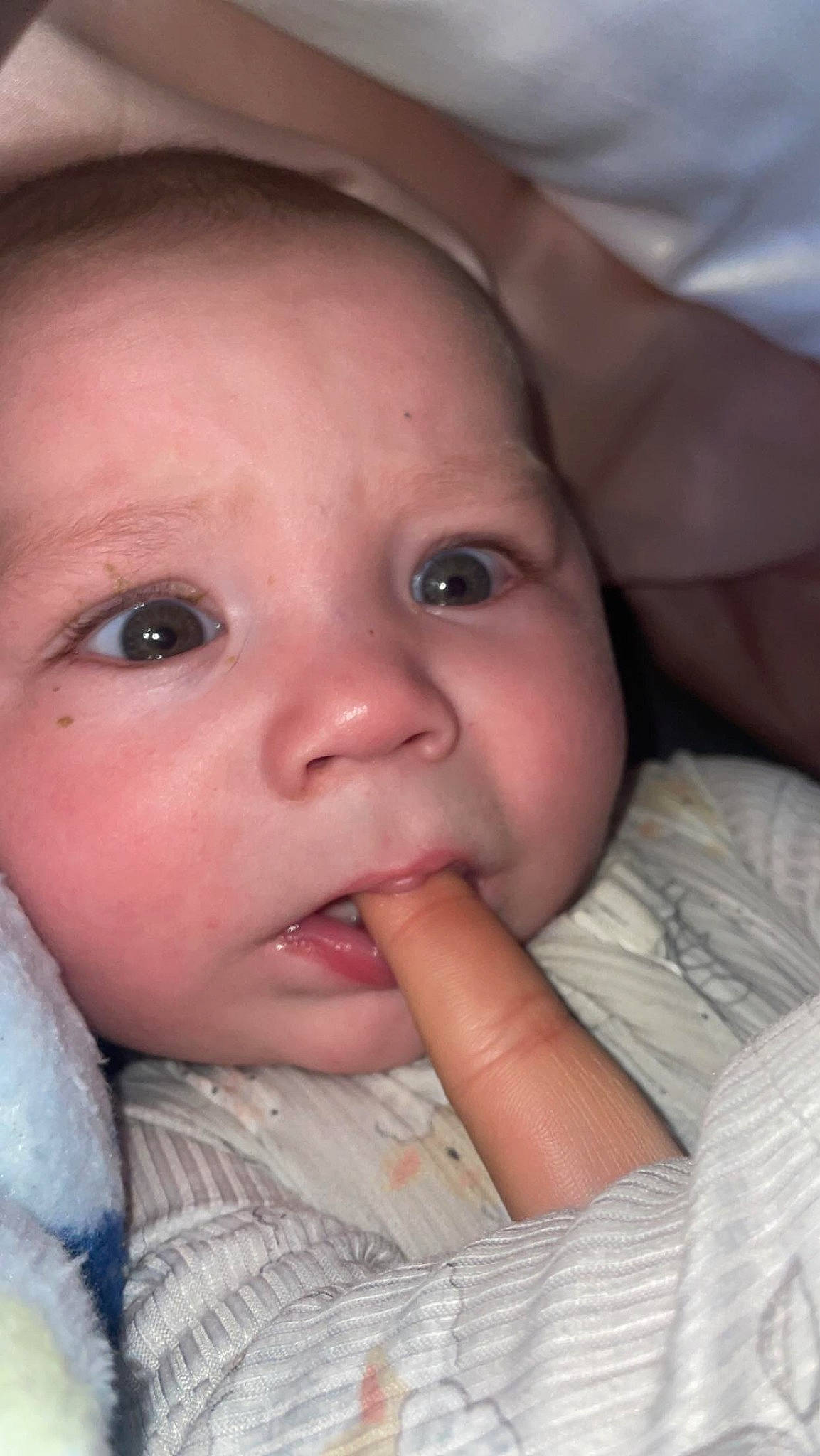 Liam joined the competition — help win amazing prizes! baby, baby_toddler_clothing, cheek, ear, eyebrow, eyelash, forehead, gesture, happy, human_body, iris, jaw, lip, mouth, neck, nose, person, skin, smile, thumb