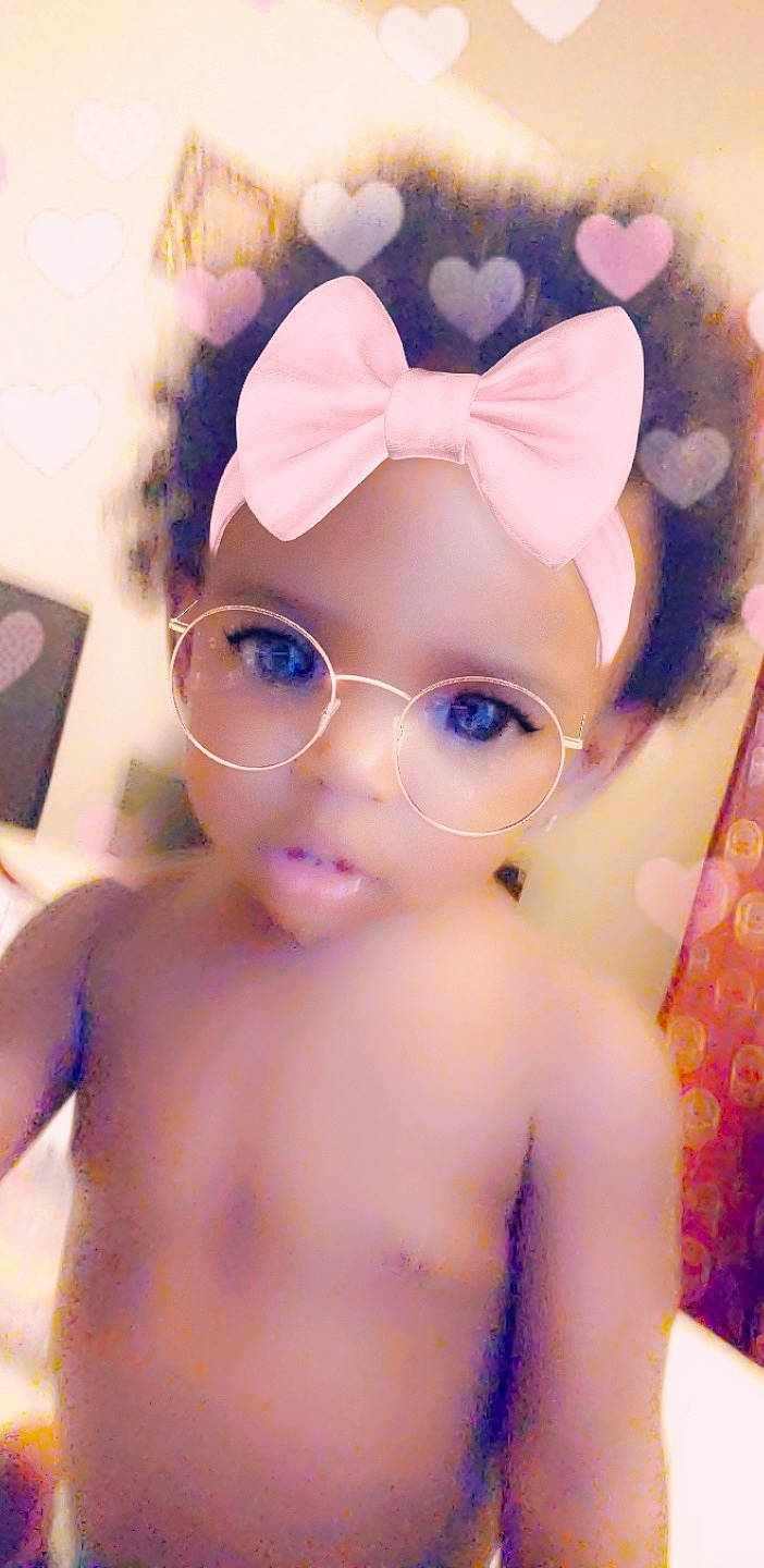Ashlynn joined the competition — help win amazing prizes! cheek, chest, child, doll, ear, eye, eyewear, face, forehead, glasses, hair, head, person, purple, skin, toy