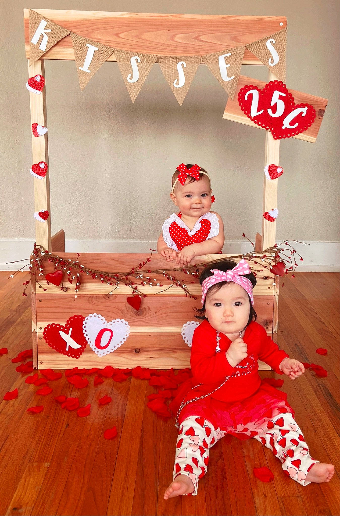 Elise joined the competition — help win amazing prizes! baby_toddler_clothing, beauty, carmine, child, event, floor, flooring, happy, hardwood, hat, headwear, joy, magenta, peach, person, pink, red, room, sitting, toddler