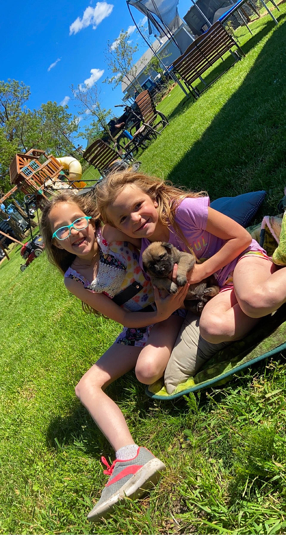 Madison is registered to the contest to win money with this photo: footwear, fun, grass, green, happy, joy, lap, lawn, leisure, outdoor_recreation, people_in_nature, person, plant, recreation, shoe, shorts, smile, sneakers, summer, thigh