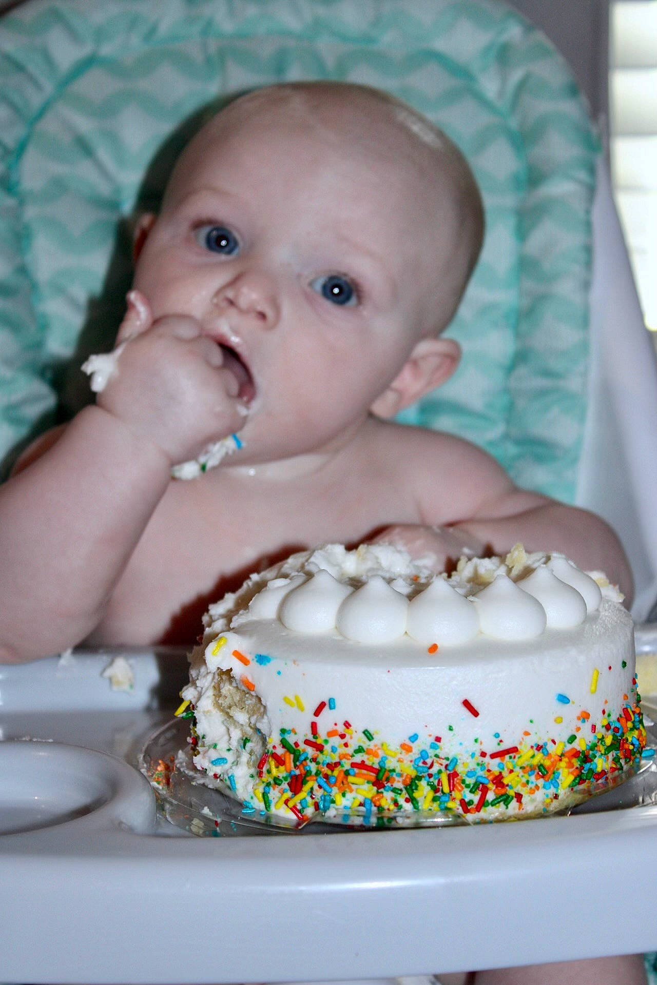 Oakley is registered to the contest to win money with this photo: baby, baby_playing_with_food, baked_goods, baking, birthday, birthday_cake, buttercream, cake, cake_decorating, cake_decorating_supply, cream, cuisine, dessert, food, ingredient, person, recipe, sugar_cake, sweetness, tableware