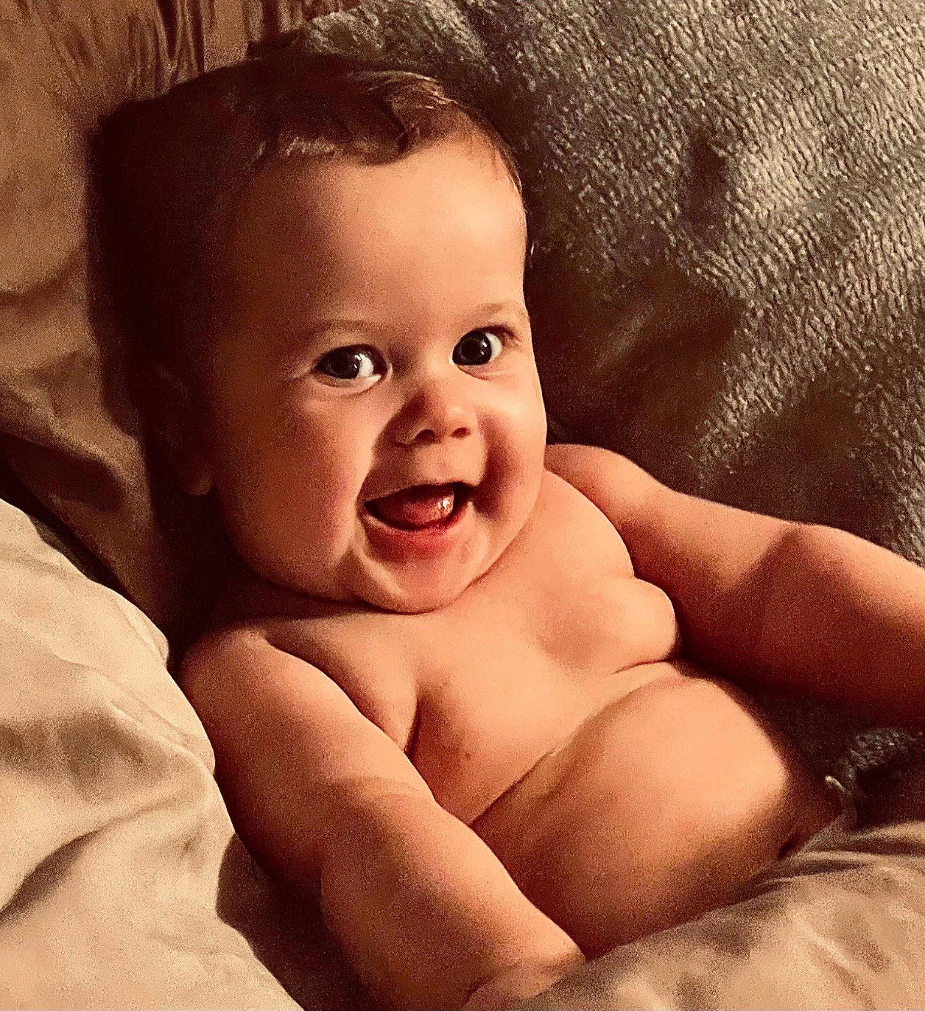 Motley is registered to the contest to win money with this photo: baby, cheek, chin, comfort, eyebrow, flash_photography, gesture, happy, head, iris, jaw, joy, lip, mammal, mouth, muscle, neck, nose, person, product