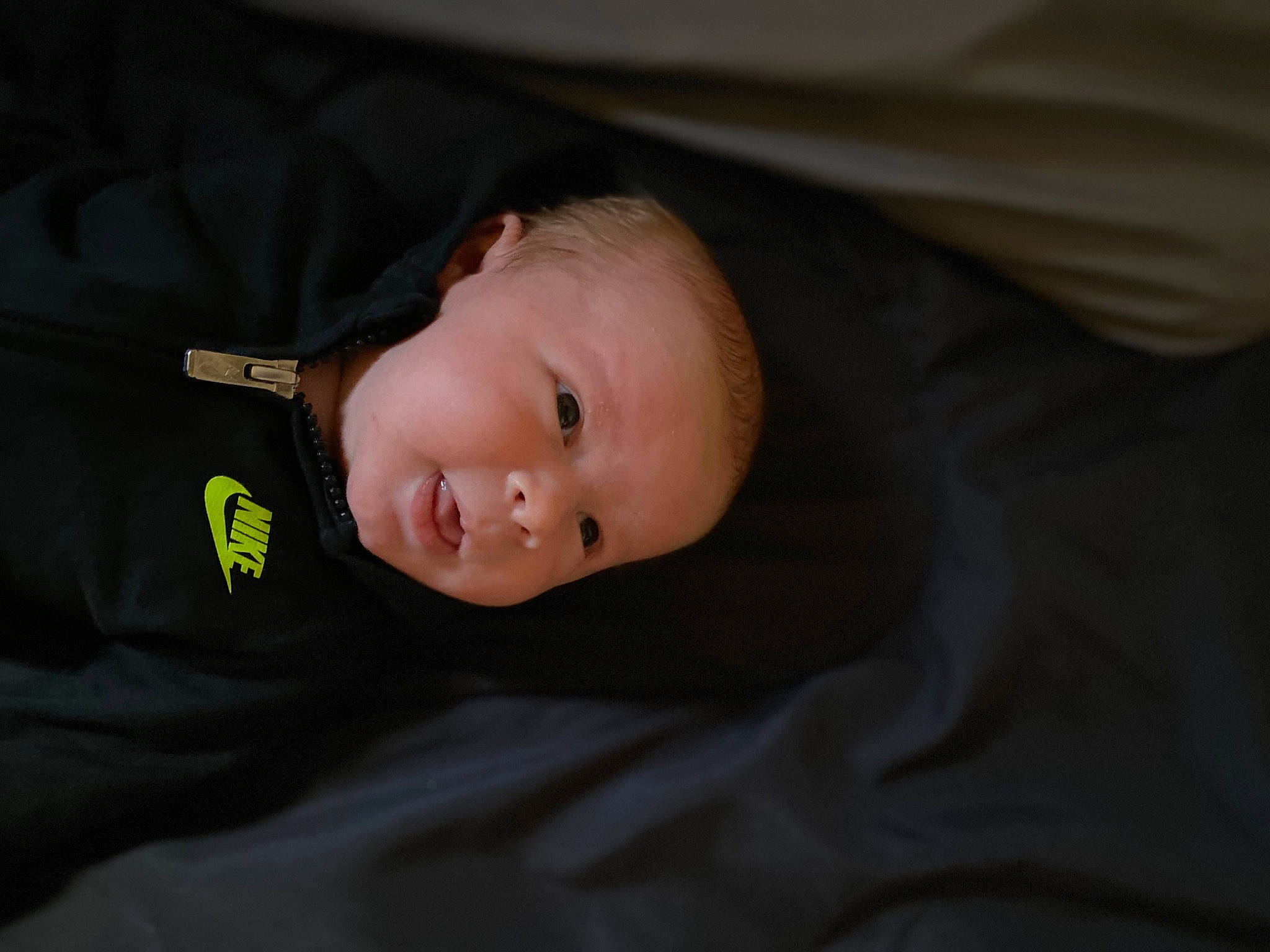 Jaxxton is registered to the contest to win money with this photo: baby, baby_toddler_clothing, cheek, comfort, flash_photography, person, portrait_photography, sitting, sleeve, smile, toddler