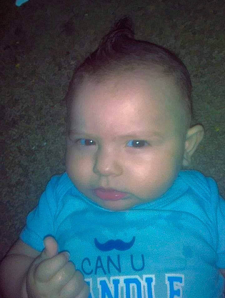 Antonio is registered to the contest to win money with this photo: baby, blue, cheek, child, chin, cool, eye, eyebrow, face, facial_expression, forehead, hair, hairstyle, head, lip, nose, person, skin, smile, toddler