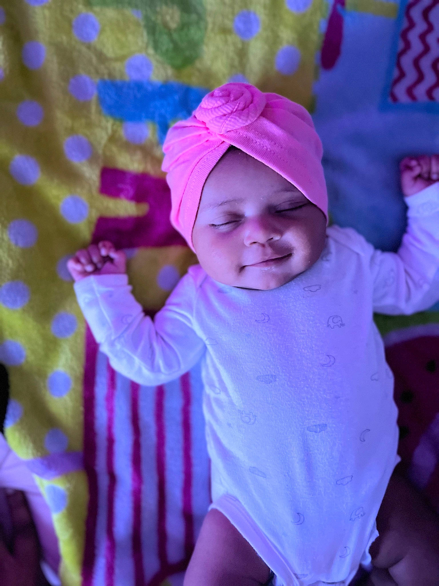 Cataleya joined the competition — help win amazing prizes! baby, baby_toddler_clothing, baseball_cap, cap, child, dress, electric_blue, event, fun, happy, headgear, headwear, leisure, magenta, pattern, person, pink, purple, smile, textile