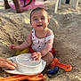 Lina participe au concours pour gagner de l'argent avec cette photo : baby, beach, blue, child, clothing, hand, happy, orange, outdoor, person, plastic, play, red, sand, sitting, smile, summer, sunlight, toy, white