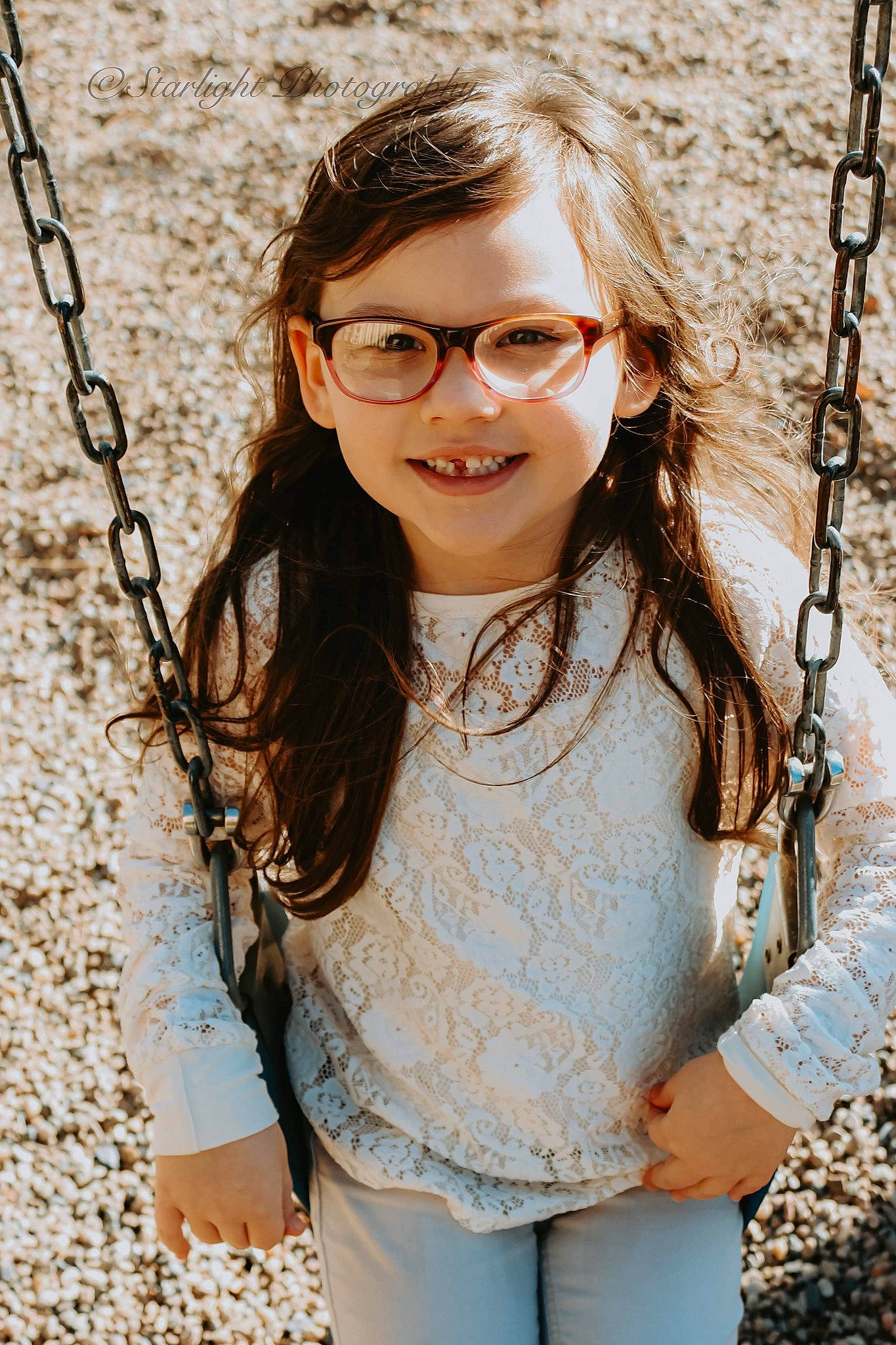 Aarabella joined the competition — help win amazing prizes! child, cool, eyewear, face, facial_expression, flash_photography, glasses, hair, hairstyle, happy, joy, lip, neck, people_in_nature, person, shoulder, skin, sleeve, smile, swing