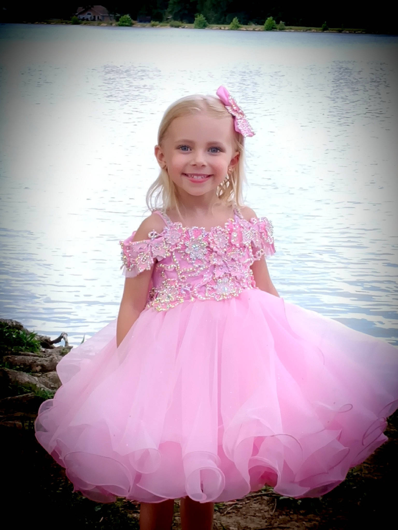 Kyleigh Heath is registered to the contest to win money with this photo: baby_toddler_clothing, beauty, day_dress, dress, embellishment, face, flash_photography, fun, grass, happy, human_body, joy, magenta, person, pink, plant, purple, skin, sleeve, smile