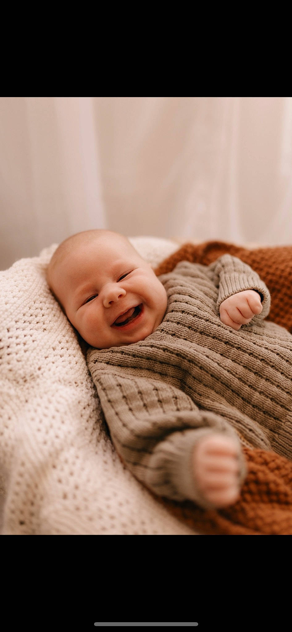 Jax joined the competition — help win amazing prizes! baby, baby_toddler_clothing, cheek, child, comfort, fur, linens, pattern, peach, person, portrait_photography, skin, sleeve, smile, toddler, wool, woven_fabric