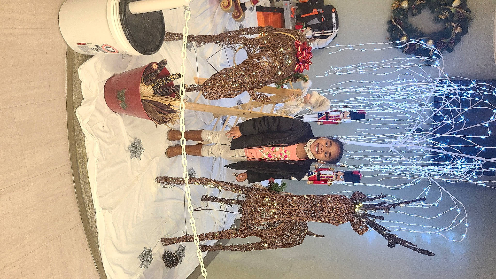 Christina is registered to the contest to win money with this photo: art, event, fun, holiday, joy, pattern, person, room, space, visual_arts, walking_shoe, white, world