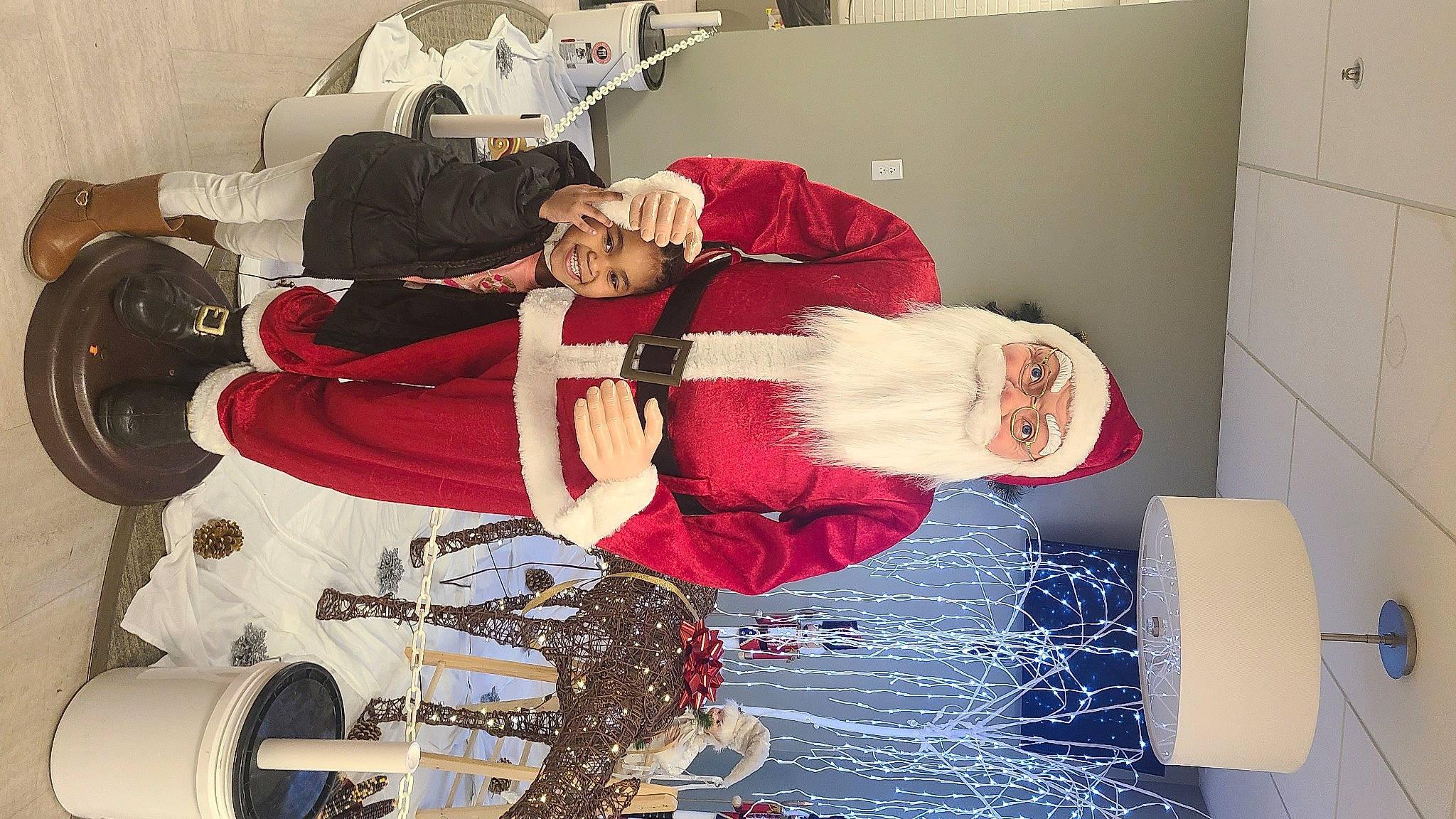 Christina joined the competition — help win amazing prizes! carmine, christmas, christmas_decoration, christmas_eve, comfort, event, fashion_design, fun, holiday, joy, lap, person, room, santa_claus, smile, thigh