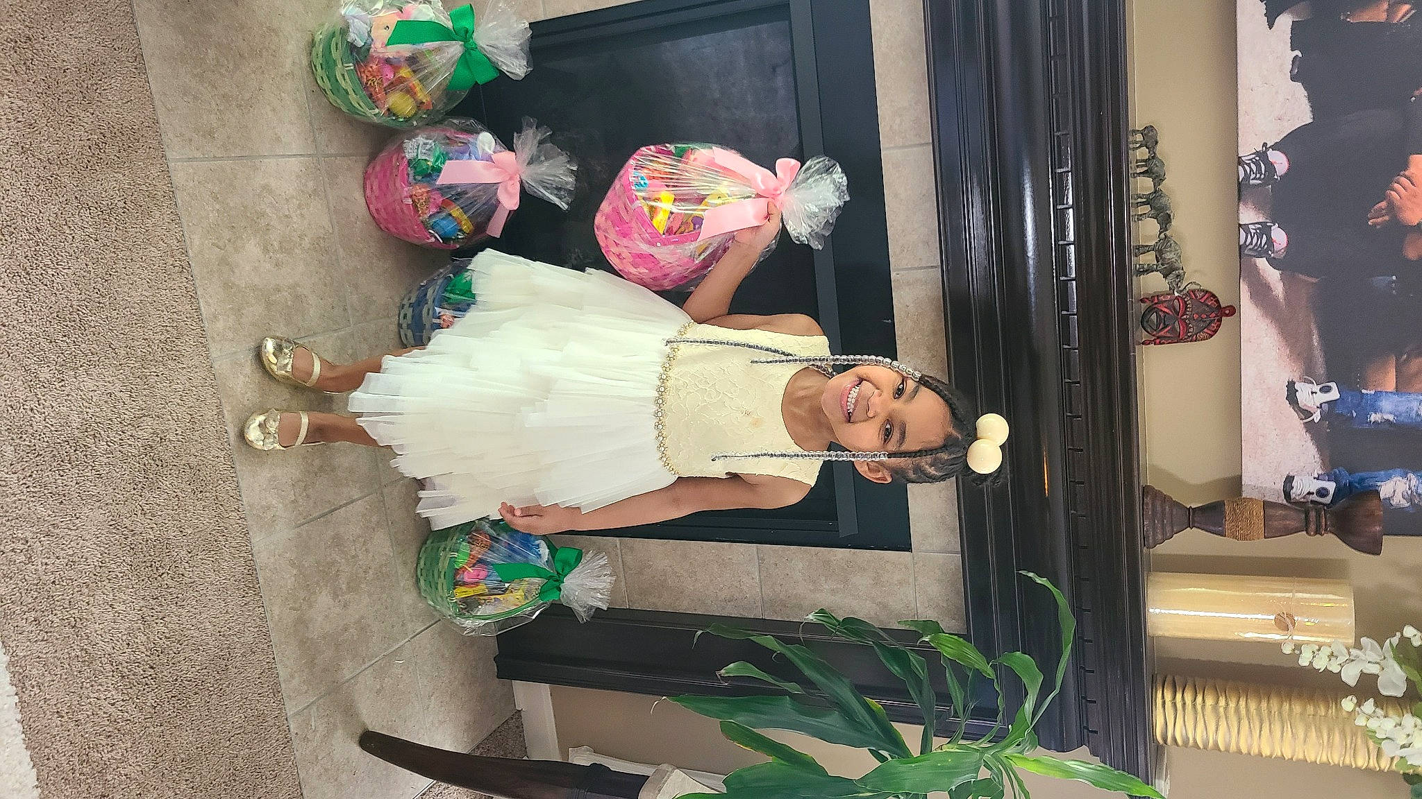 Christina joined the competition — help win amazing prizes! creative_arts, curtain, door, event, floral_design, flower_arranging, houseplant, joy, peach, person, plant, room, sandal