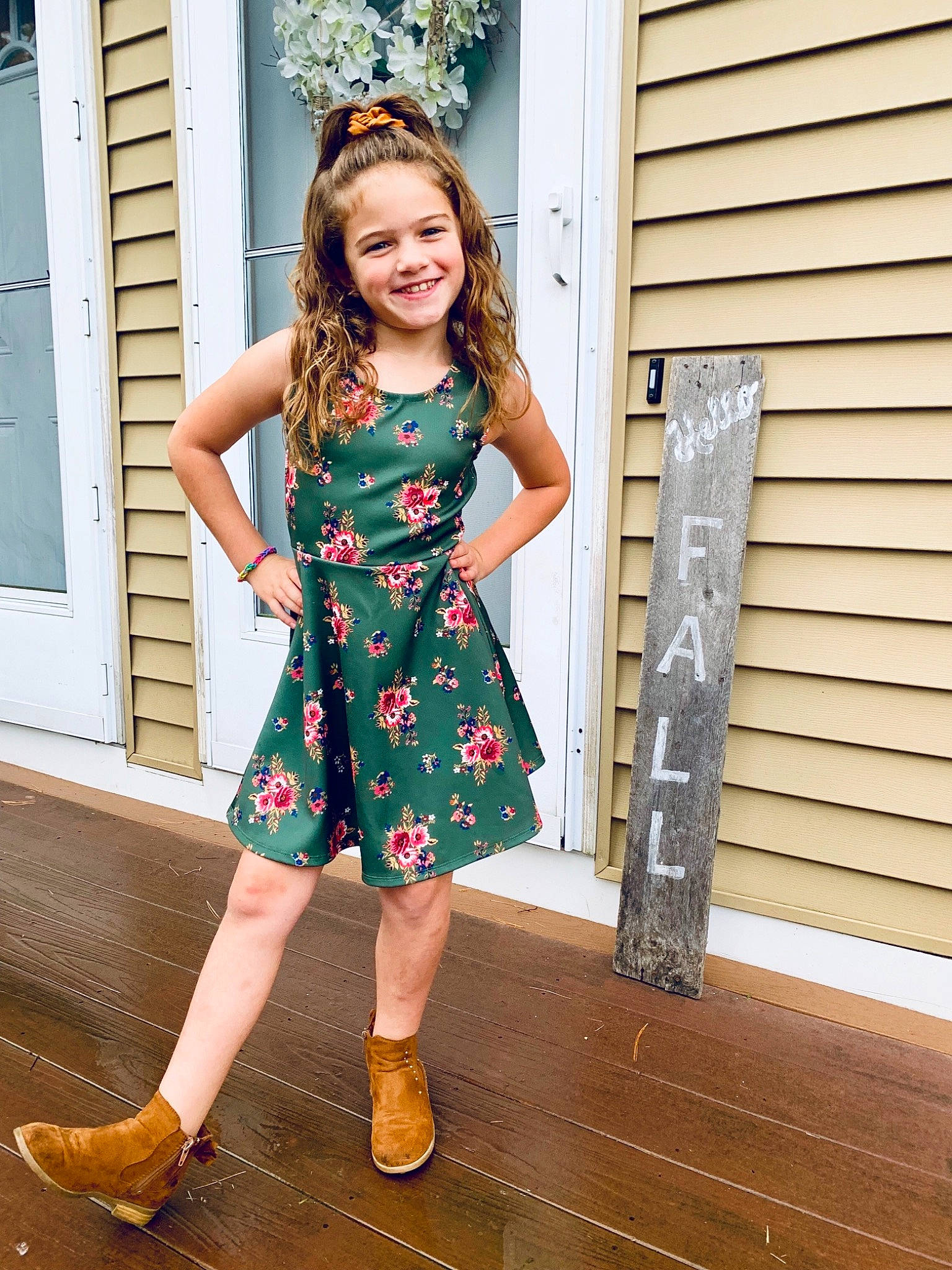 Mckayla joined the competition — help win amazing prizes! boot, child_model, clothing, cowboy_boot, day_dress, dress, fashion, fashion_accessory, fashion_design, footwear, green, joy, knee, pattern, person, photo_shoot, shoe, street_fashion, style, vintage_clothing