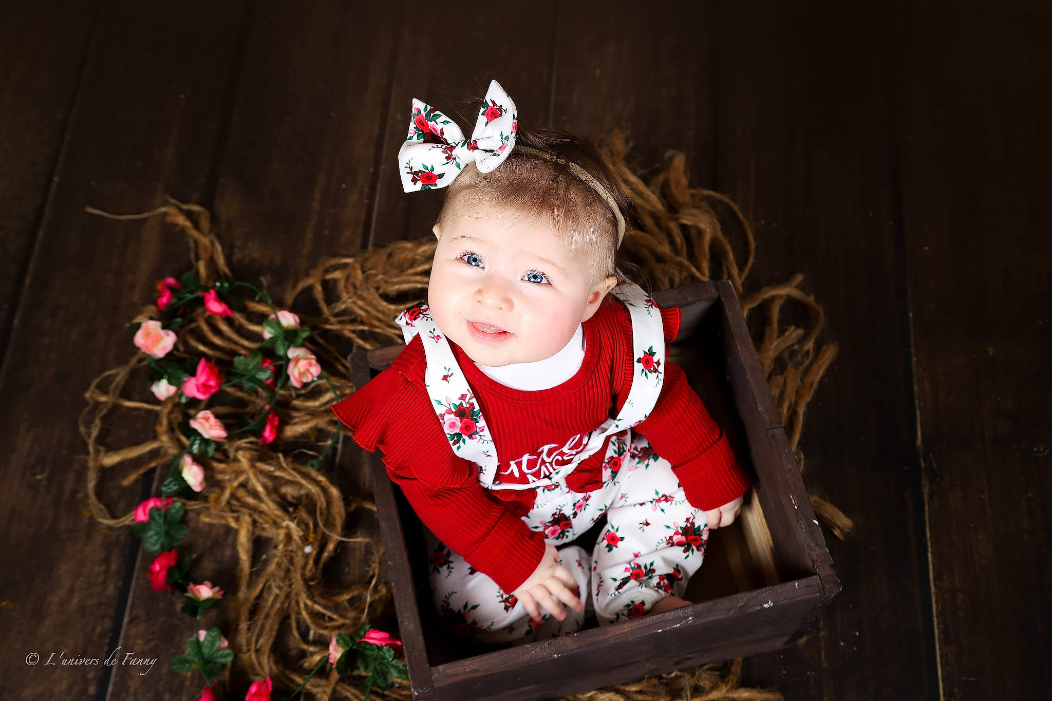 Léana a rejoint le concours — aidez-le/la à gagner de superbes lots ! baby, baby_toddler_clothing, child, christmas, christmas_decoration, christmas_eve, christmas_ornament, costume_hat, event, eye, flash_photography, fun, happy, holiday, ornament, person, plant, smile, toddler, tradition