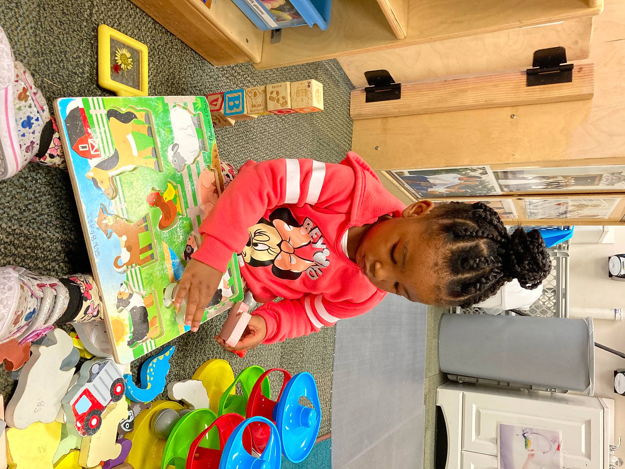 Gianna joined the competition — help win amazing prizes! art, artist, baby_products, baby_toys, box, child, couch, fictional_character, fun, kindergarten, leisure, linens, person, play, room, shipping_box, stuffed_toy, t_shirt, toddler, toy