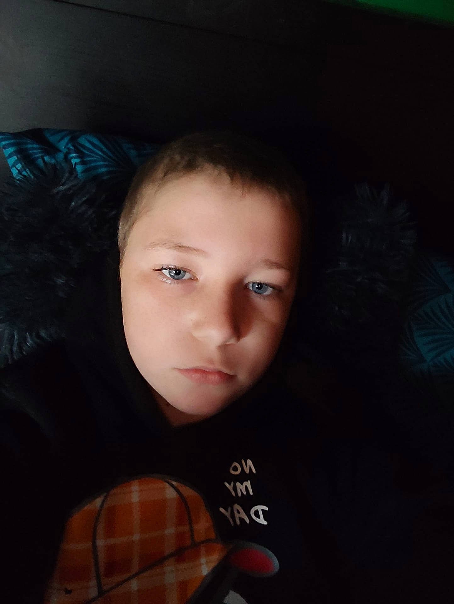 Loan participe au concours pour gagner de l'argent avec cette photo : ball, brown_hair, darkness, flash_photography, fun, grass, guitar_accessory, happy, pattern, person, plaid, plucked_string_instruments, room, sports_equipment, string_instrument, string_instrument_accessory, t_shirt, tartan, tints_and_shades, toy