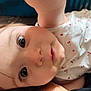 Azurhya participe au concours pour gagner de l'argent avec cette photo : child, toddler, face, eyes, selfie, close_up, white_shirt, cherry_pattern, curious, skin, hair, portrait, baby, infant, cute, indoors, person, young_child, natural_light, expression