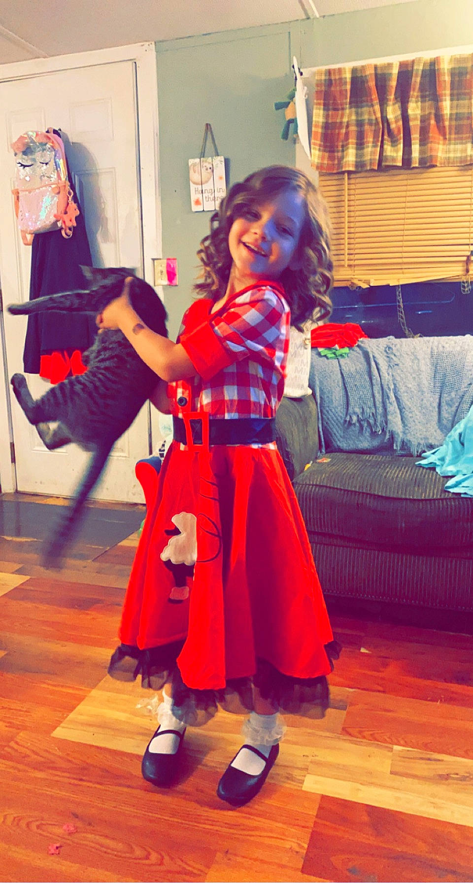 Kaleah joined the competition — help win amazing prizes! boot, costume, costume_design, couch, electric_blue, entertainment, event, fashion_design, fictional_character, flooring, fun, joy, magenta, performance, performing_arts, person, purple, room, shoe, toddler