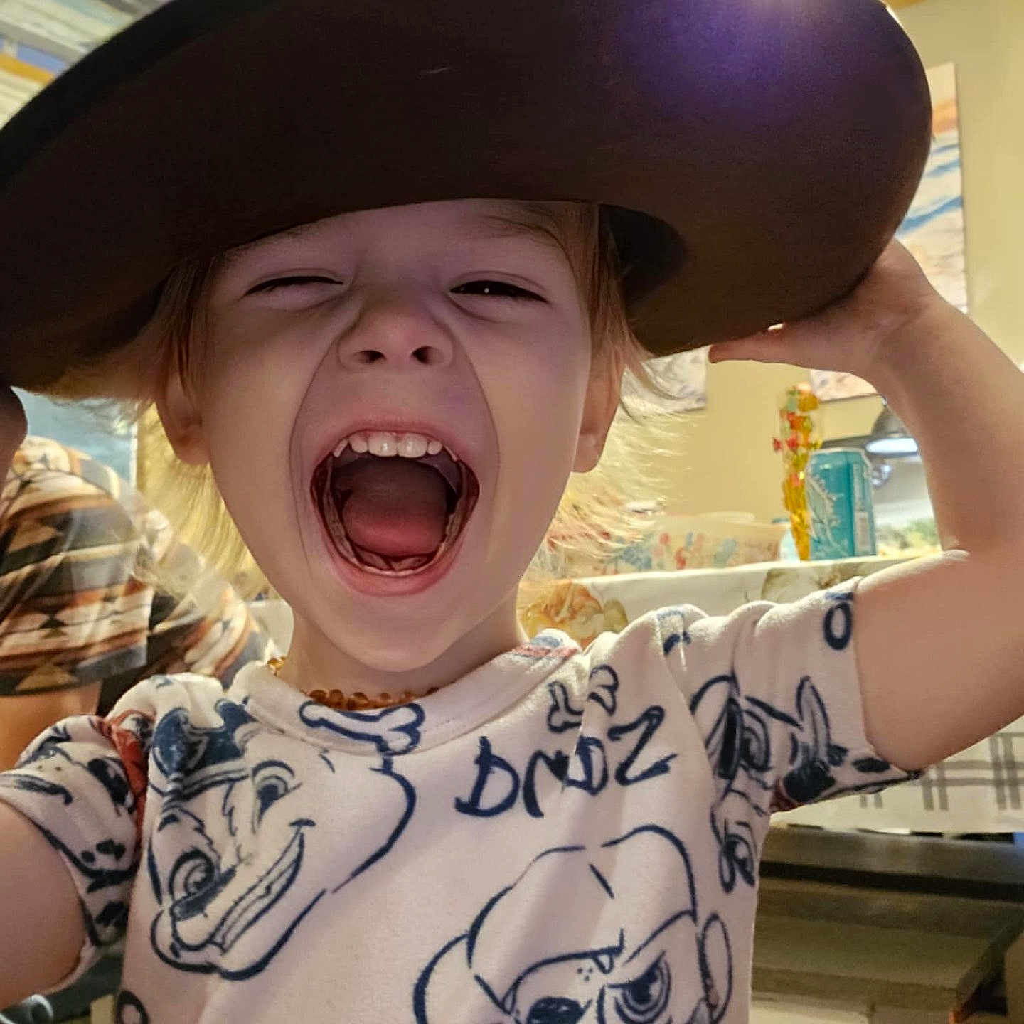 Hudson joined the competition — help win amazing prizes! angry, baby, clothing, crying, face, hat, head, person, sad, shouting, skin, t_shirt, tattoo, yawning