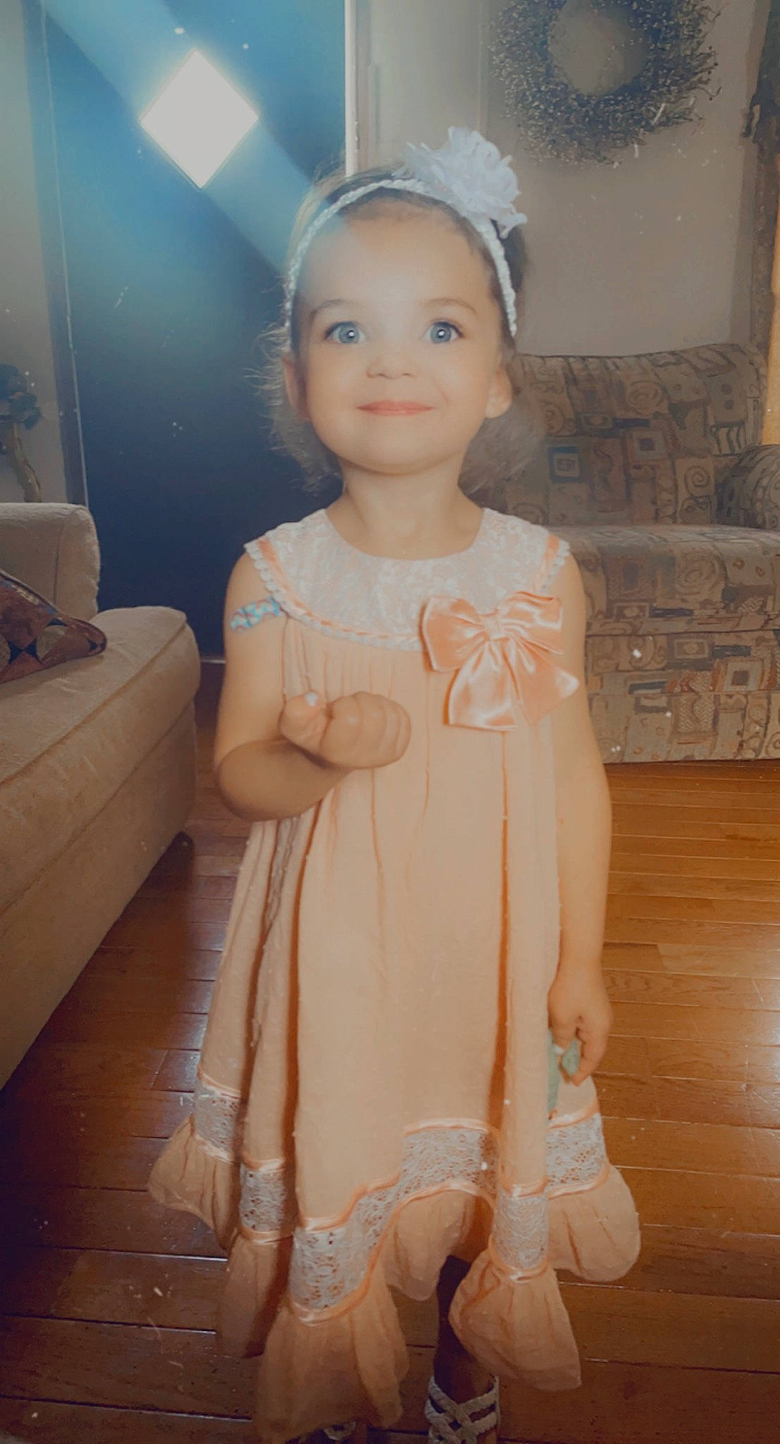 Skylynn is registered to the contest to win money with this photo: blond, bridal_accessory, day_dress, dress, embellishment, fashion_design, flash_photography, flooring, formal_wear, happy, head, headband, headgear, headpiece, iris, joy, person, skin, sleeve, smile