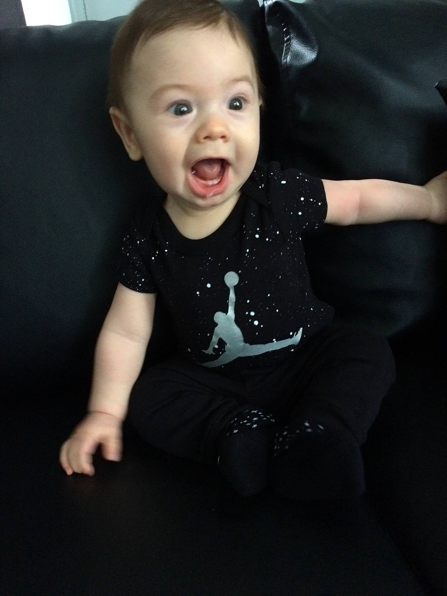 Lucius joined the competition — help win amazing prizes! arm, baby, black, cheek, child, chin, cool, eye, face, facial_expression, fun, hand, head, lip, mouth, nose, person, skin, smile, standing