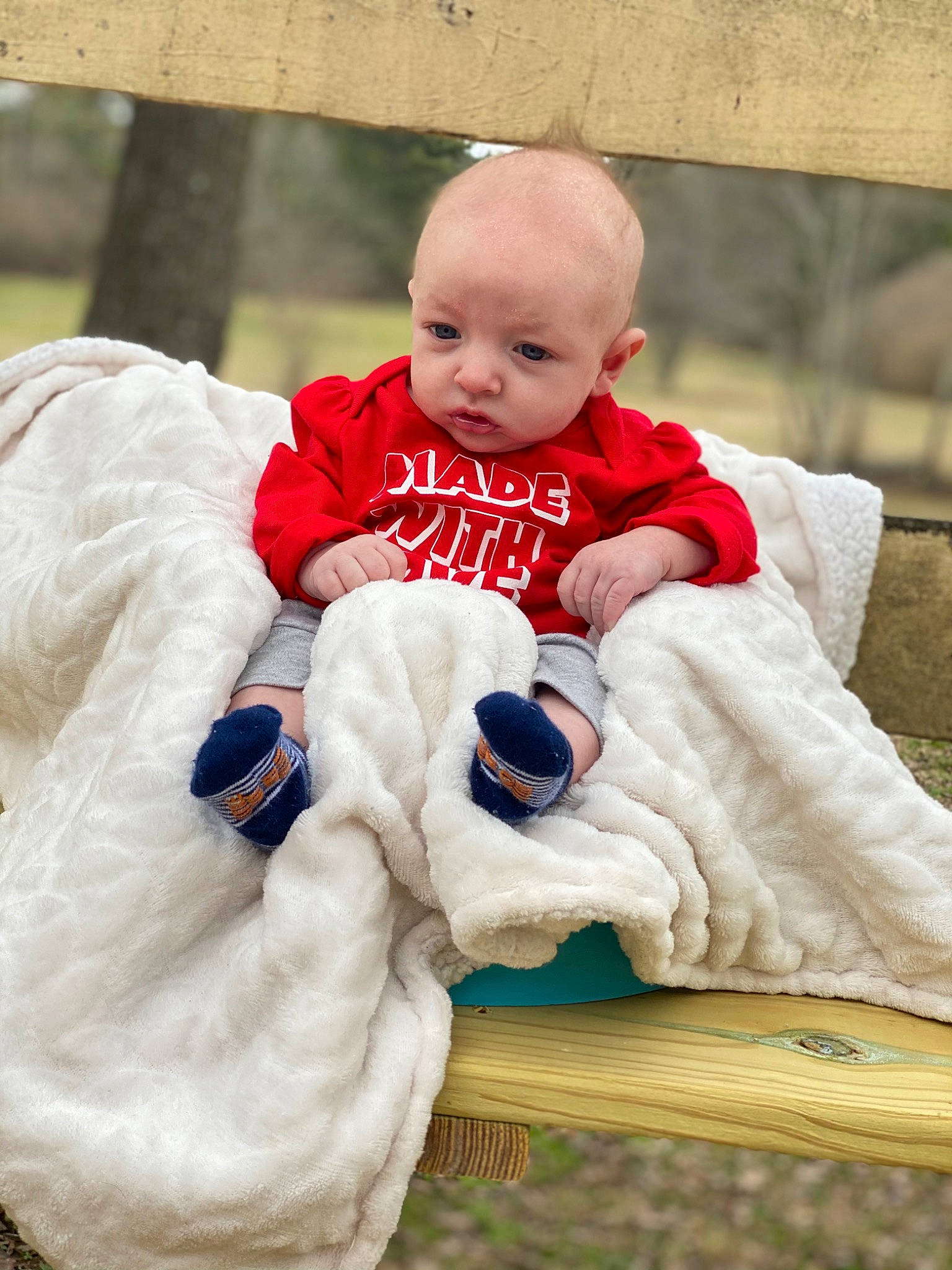 Jay joined the competition — help win amazing prizes! baby, baby_products, baby_toddler_clothing, child, comfort, eye, face, fun, fur, fur_clothing, grass, happy, leisure, people, people_in_nature, person, sitting, skin, t_shirt, teddy_bear