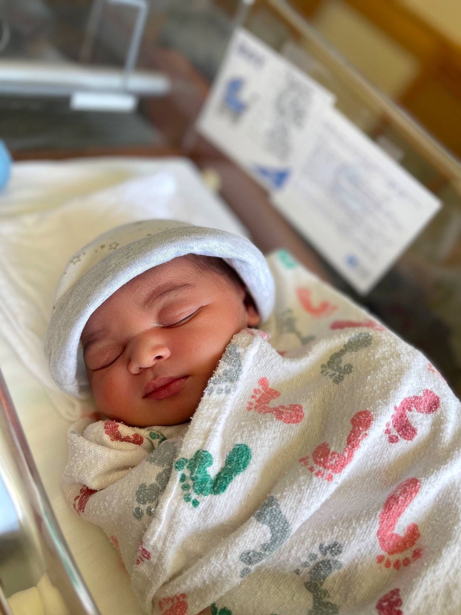 David joined the competition — help win amazing prizes! baby, baby_products, baby_safety, baby_sleeping, baby_toddler_clothing, bedding, bedtime, child, childbirth, comfort, hat, headwear, hospital, infant_bed, linens, nap, person, room, sleep, textile