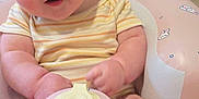 Ella Mae joined the competition — help win amazing prizes! baby, infant, child, pink, inflatable_chair, bunny_print, strawberry_print, sippy_cup, curious, indoor, furniture, high_chair, window_blinds, cute, smiling, seated, person, soft_lighting, close_up, plush