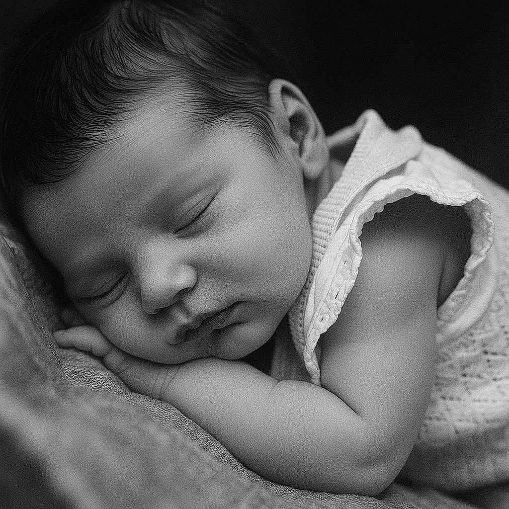 Esmée participe au concours pour gagner de l'argent avec cette photo : arm, baby, black_and_white, calm, child, close_up, cozy, cute, delicate, face, infant, monochrome, newborn, peaceful, person, portrait, resting, skin, sleeping, soft_texture