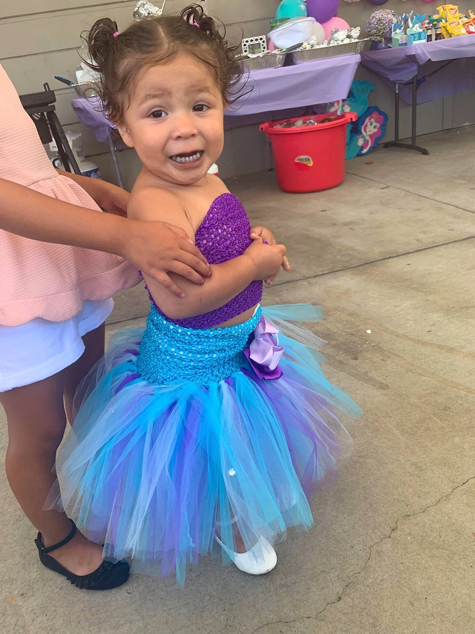 Yaneli Flowers joined the competition — help win amazing prizes! baby_toddler_clothing, ballet_tutu, child, clothing, costume, dance, dress, fun, joy, lavender, person, pink, purple, smile, toddler