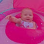 Deianira joined the competition — help win amazing prizes! baby, bow, child, cute, face, float, happy, infant, inflatable, outdoor, pink, polka_dot, pool, skin, smiling, sparkles, suit, summer, swimming, water