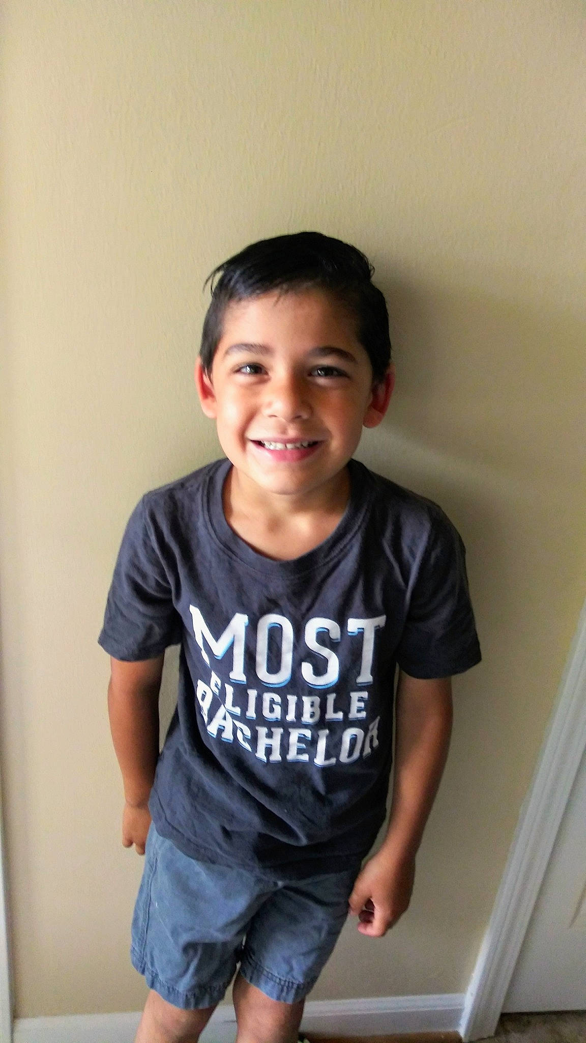 Omar joined the competition — help win amazing prizes! arm, child, chin, cool, forehead, hairstyle, happy, joint, joy, male, neck, person, shoulder, sleeve, smile, standing, t_shirt, top