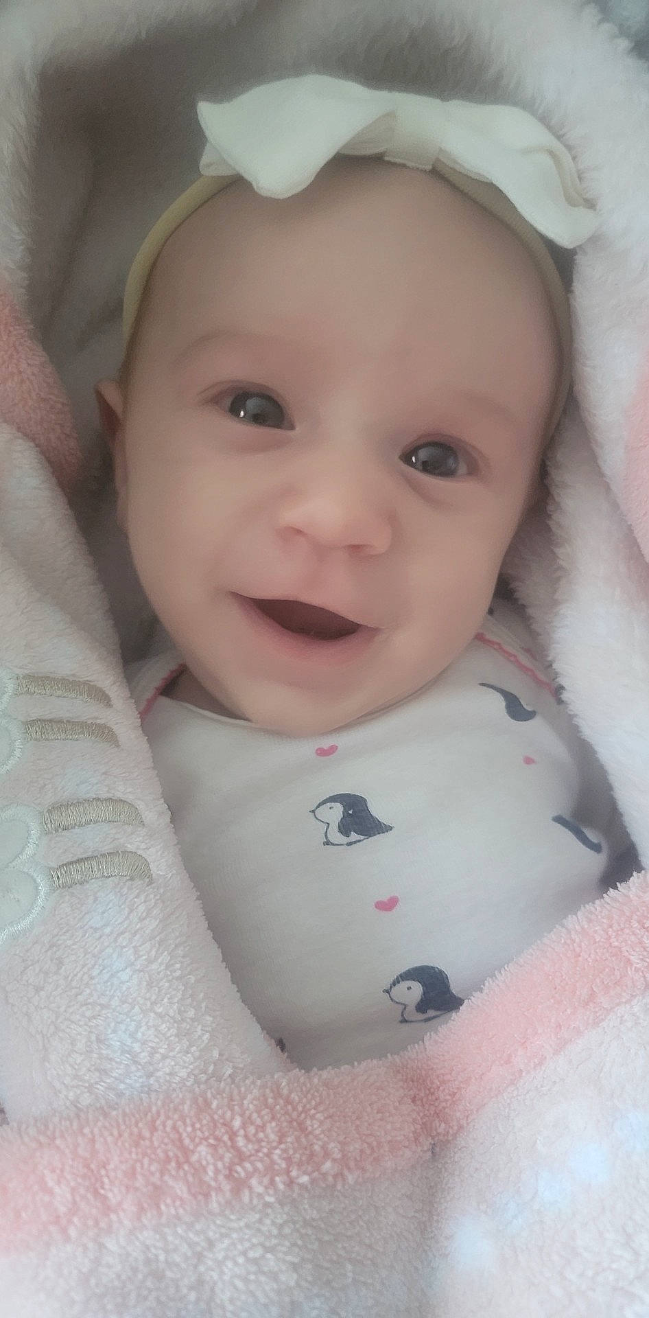 Leela joined the competition — help win amazing prizes! baby, baby_toddler_clothing, cheek, chin, eye, eyebrow, face, facial_expression, finger, head, headwear, iris, lip, mouth, nose, outerwear, person, pink, skin, sleeve