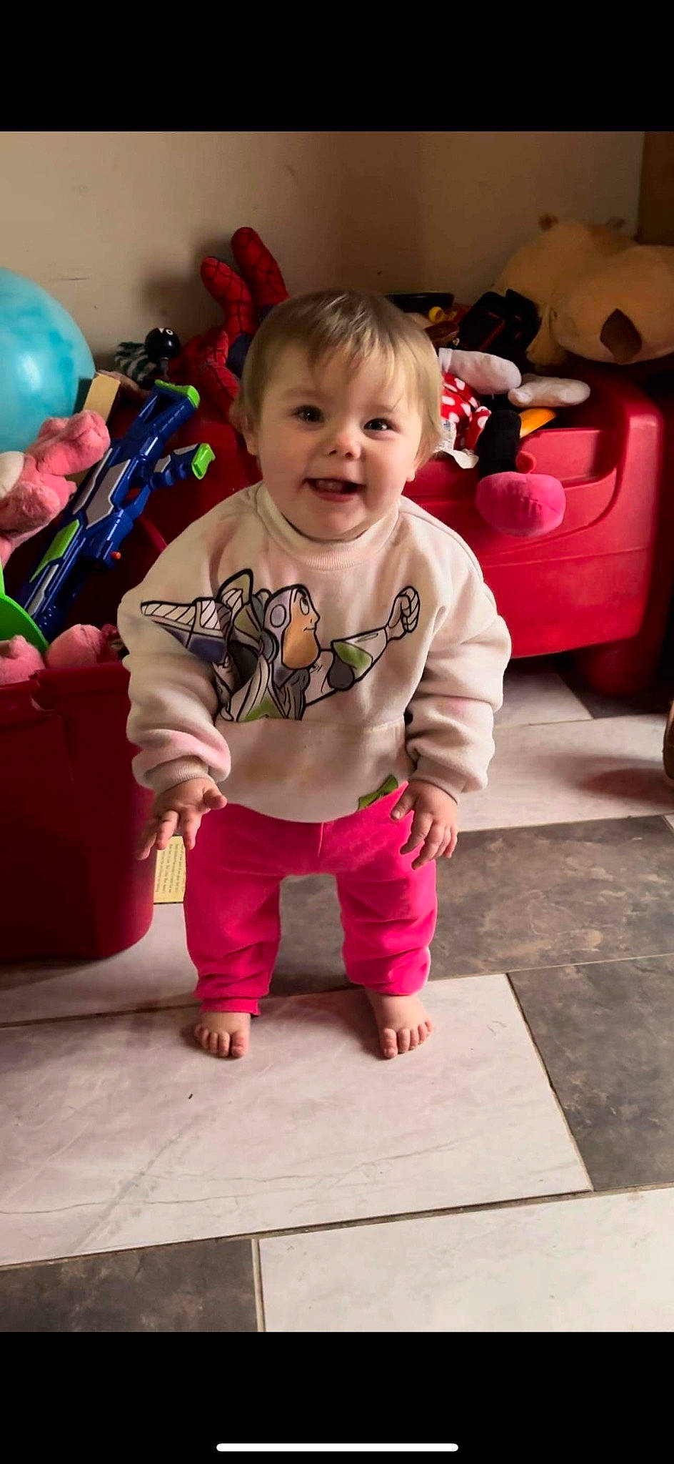 Deanna joined the competition — help win amazing prizes! baby, baby_toddler_clothing, balloon, cheek, child, event, floor, flooring, fun, happy, joy, leg, leisure, magenta, person, pink, play, sitting, skin, smile