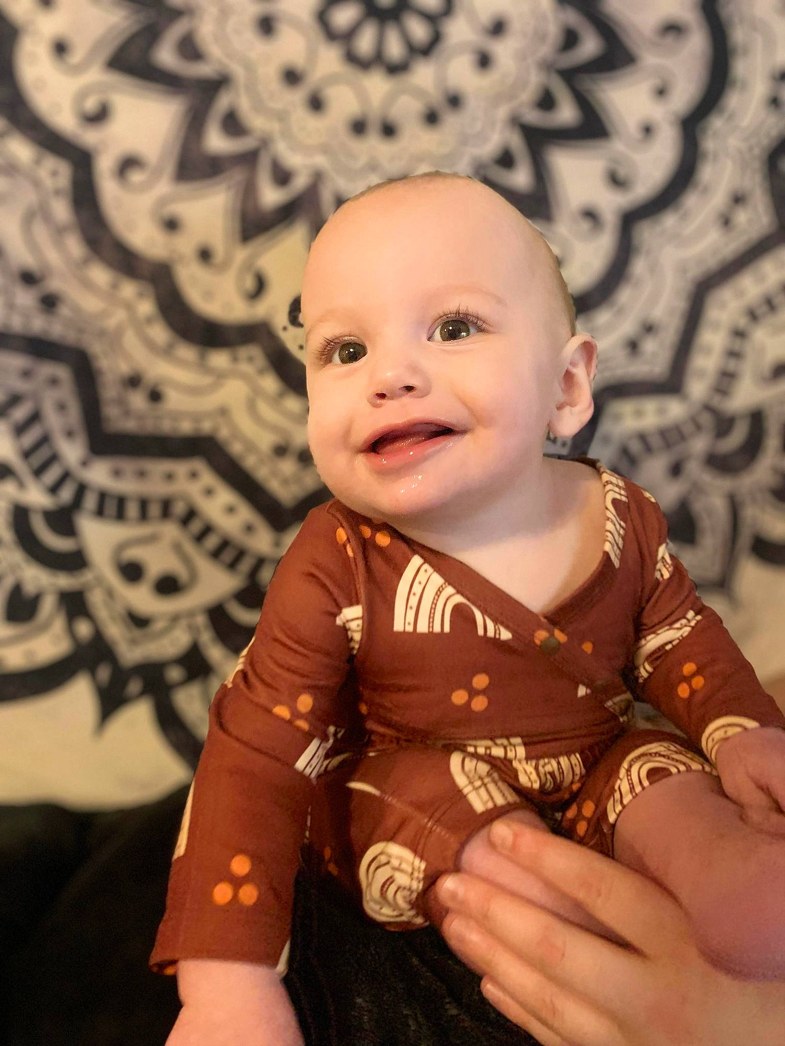 Amelia-mae is registered to the contest to win money with this photo: baby, baby_laughing, baby_toddler_clothing, cheek, child, eye, face, finger, flooring, fun, gesture, happy, head, iris, joy, nose, person, skin, sleeve, smile