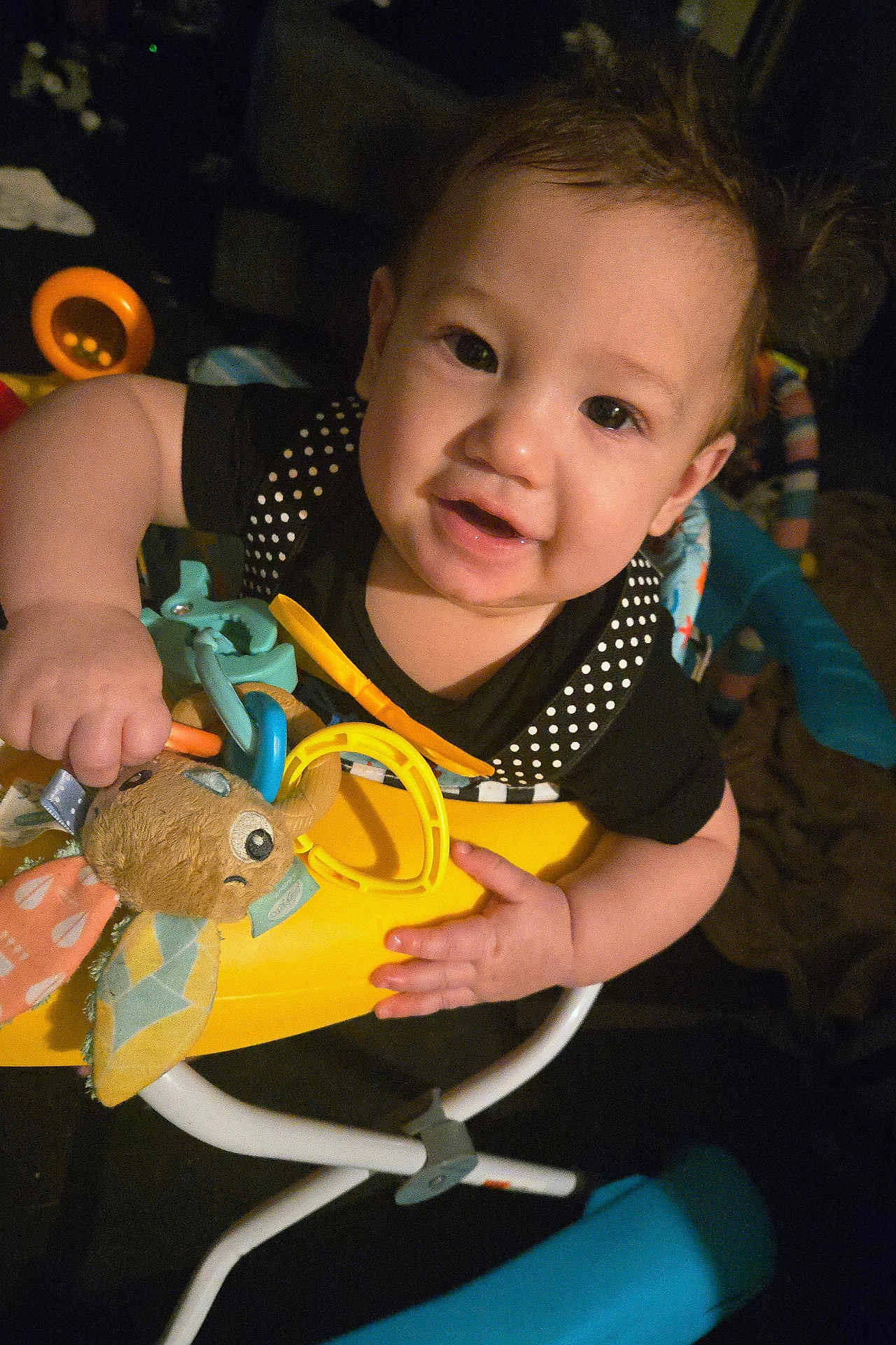 Atreus joined the competition — help win amazing prizes! baby, child, smiling, toy, walker, indoor, cute, happy, infant, play, colorful, person, young_child, clothing, face, hand, seat, plastic, fun, cheerful