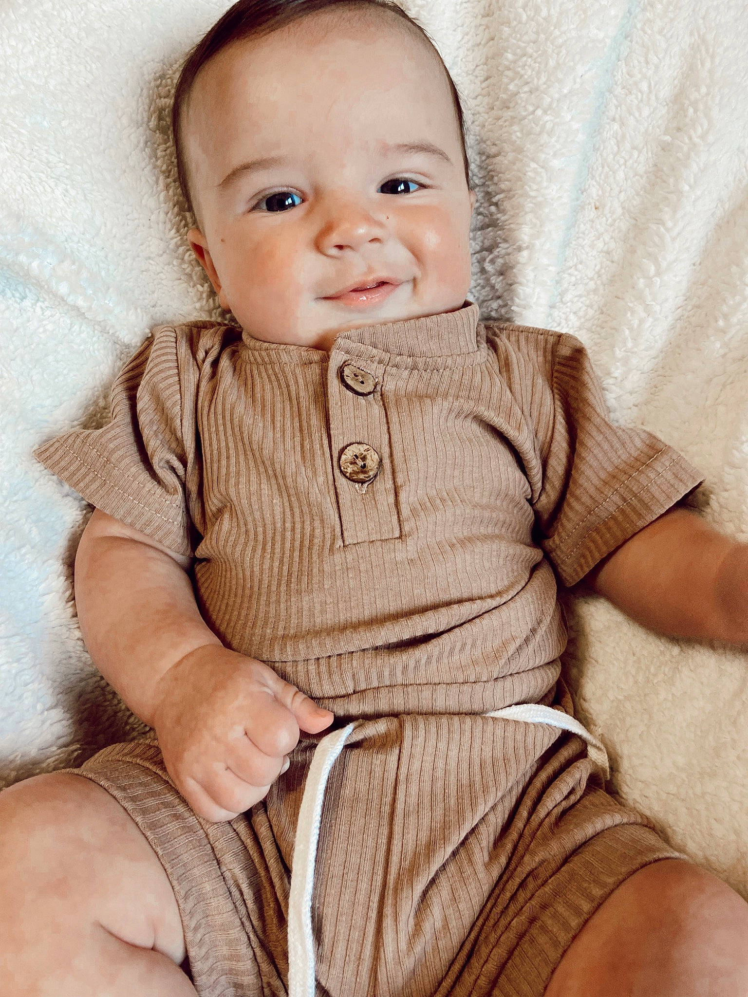 Brantley joined the competition — help win amazing prizes! baby, baby_toddler_clothing, cheek, child, collar, comfort, happy, human_body, human_leg, knee, lip, neck, nose, pattern, person, sitting, skin, sleeve, smile, thigh