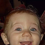 Cora joined the competition — help win amazing prizes! baby, child, smiling, teeth, face, eyes, clothing, indoors, television, happy, cute, infant, expression, portrait, person, head, hair, pink, pattern, closeup