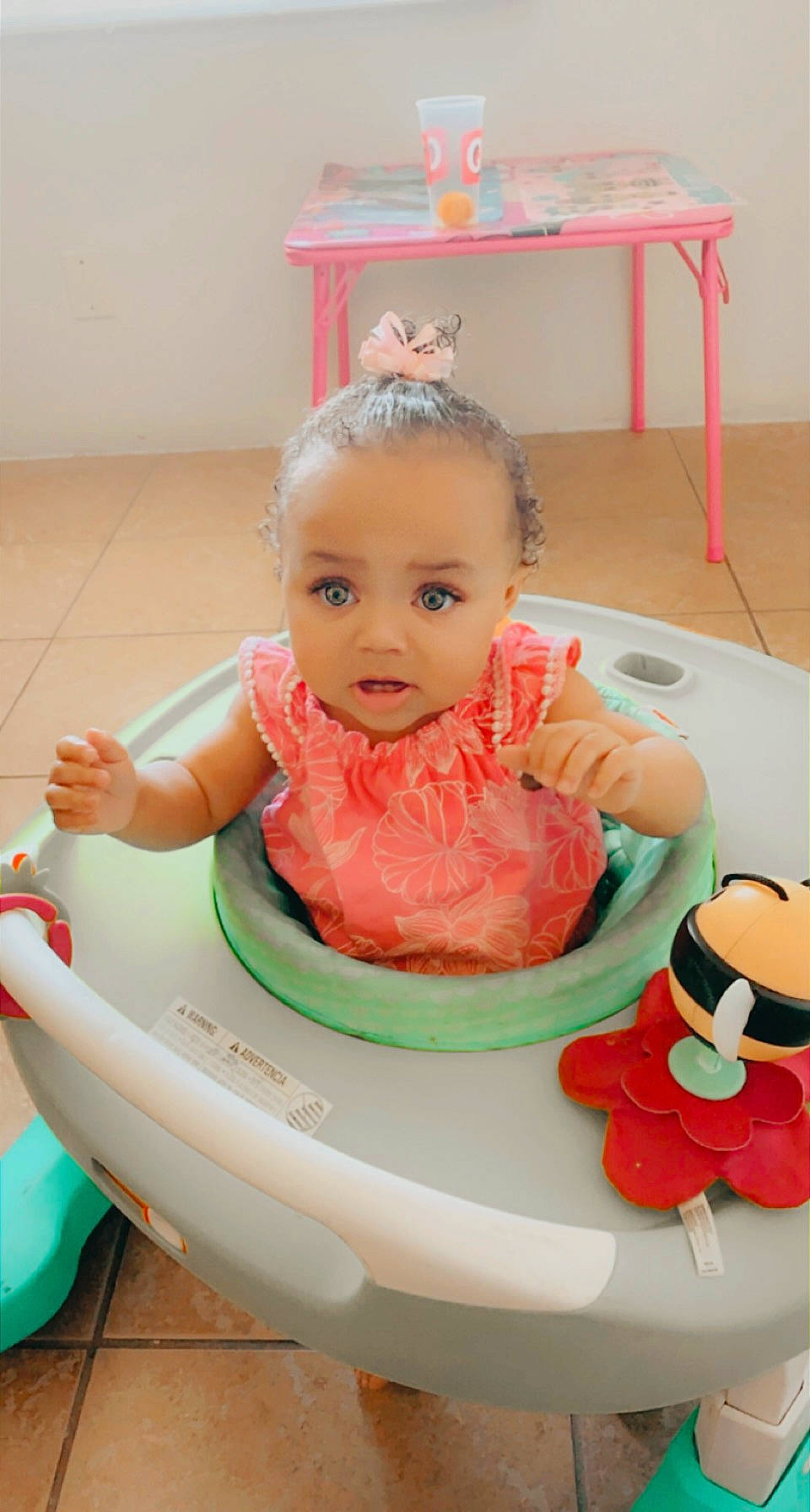 Monay is registered to the contest to win money with this photo: baby, baby_products, baby_toddler_clothing, bathing, bathroom, ceramic, child, fun, happy, person, pink, play, plumbing, plumbing_fixture, product, shelf, sitting, smile, surprise, toddler