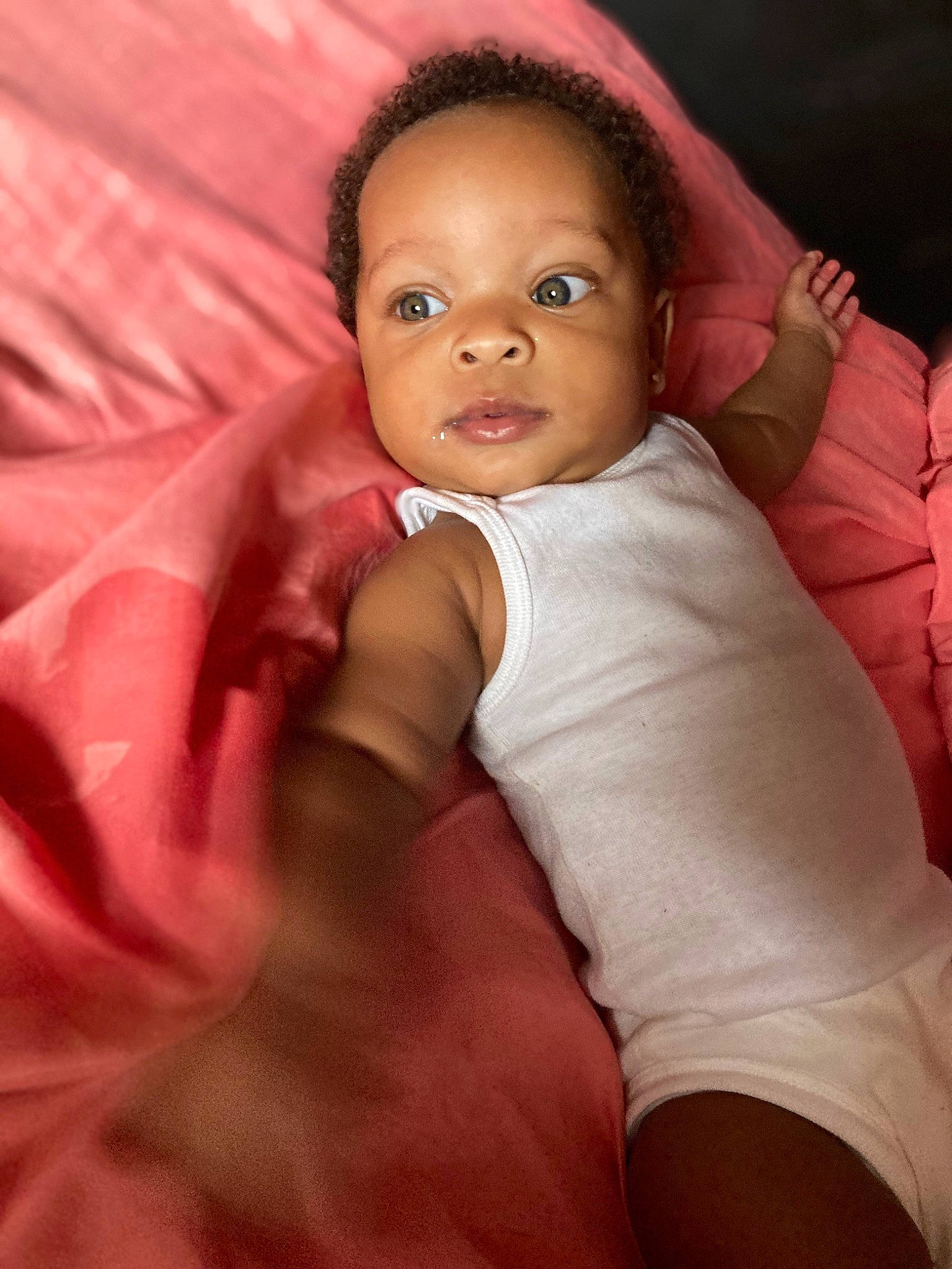 Ndiyahh joined the competition — help win amazing prizes! arm, baby, cheek, comfort, eye, eyebrow, eyelash, finger, flash_photography, gesture, hand, human_body, iris, lip, nose, person, pink, skin, smile, stomach