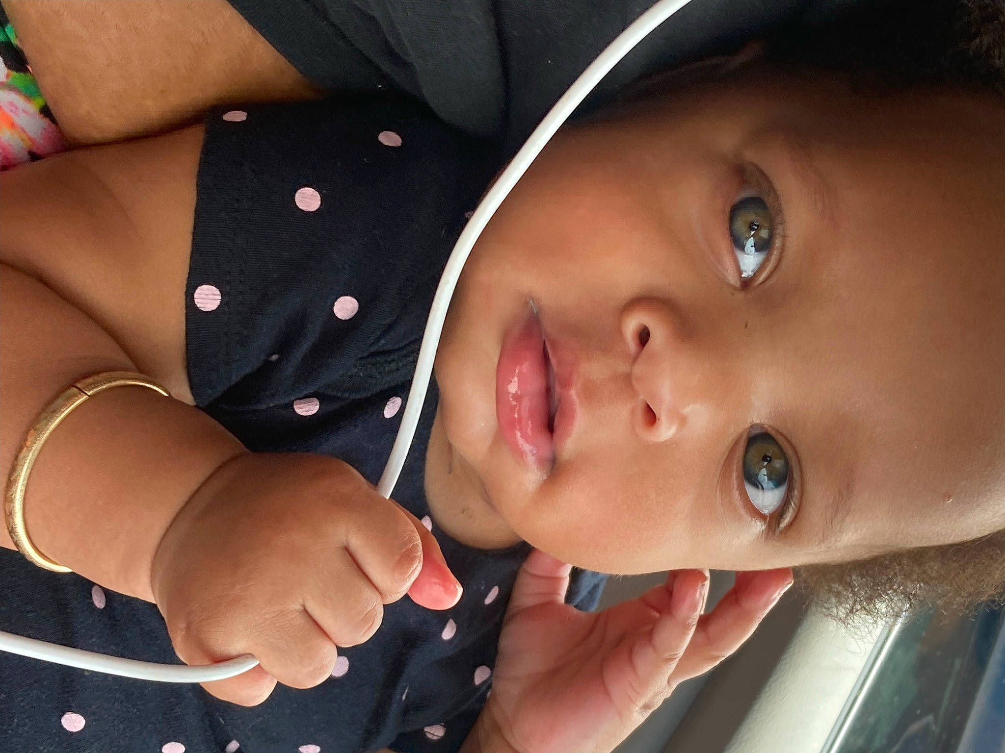 Ndiyahh is registered to the contest to win money with this photo: baby, cap, cheek, eye, eyebrow, eyelash, face, finger, gesture, happy, hat, human_body, lip, mouth, nose, person, skin, sleeve, smile, thumb